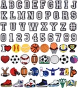 Angka Huruf dan Sports Decoration Charms, Basket Baseball Hockey Softball Soccer Football Gift for Boys Kids Teens dan Dewasa
