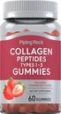 Piping Rock Collagen Gummies = 124; 60 Count 124; Collagen Peptides Tipe 1 dan 3: 124; Strawberry Flavor 124; Bovine Supplemen 124; Non-GMO, Gluten Free