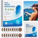Motion Sickness Patch for Cruise, Sea Sickness Patch for Dizziness Vertigo & Nausea Relief, Kids and Adults Travel Estials for Cruise / car / Amusement Park Trip (18 Count)