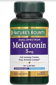 Nature 's Bounty Melonaconin 5 mg Bi- Lapis Tablet 60 ea (Paket 3)