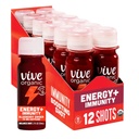 Vive Organic Energy Shot + Ammune Support, Ammune Defenation with Ashwagandha, Green Tea & Caffeine, Gluten Free, Vegan, Energy and Focus, 2 Fl Oz (Pack of 12)