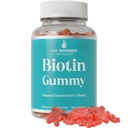 Gumi Biotin Tinggi Ultra untuk Pertumbuhan Rambut untuk Wanita dan Pria Gelatin Bebas, Vegan Biotin 1000mcg Chewables untuk Rambut Kuat Skin dan Nails. Great Tasting Strawberry Flavored Gummy