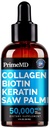 Liquid Collagen Peptides for Women - Serum Complex with Biotin Vitamin, Hidrolyzed Keratin Protein dan Saw Palmetto - Comprehensive Formula untuk Rambut, Skin, dan Nails Wellness - 2lF oz (Paket 1)