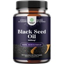 Katup Black Seed Oil - Vegan Nigella Sativa Hitam Cumin Oil Capsules dengan Omega 3 6 9 Antioksidants dan Thymoquinone untuk Pertumbuhan Rambut Immune Dukungan Kesehatan Gabungan dan Disable