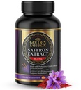 Golden Saffron Saffron Extract Capsules - Premium Saffron Suplemen - 88.50 mg Saffron Pills - Mood Dukung - Dukungan Emosional - Keseimbangan, Fokus & Eye Kesehatan Dibuat di USA - 60 Capsules