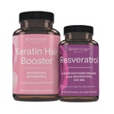 Reservage Nutrition Kertin Hair Booster with Biotin & Resveratrol, Hair dan Nail Growth Suplement, 120 Capsules (60 Servings) & Resveratrol 500 mg, Support Healthy Aging and Immune System