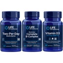 Ekstensi Hidup Dua Hari Per- Multivitamin, 60 kapsul 124; BioAktif Kompleks B-Complex, 60 kapsul 14; Vitamin D3 125 MCU), 60 softgeels 124; Bone & kekebalan kesehatan, energi dan metabolisme mendukung