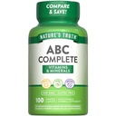 Nature 's Truth Adult ABC Complete Multivitamin for Men and Women 124; 100 Caplets 14; Non-GMO & Gluten Free