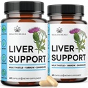 Liver Cleanse & Repair Formula - Herbal Liver Support dengan Milk Thistle Root Turmeric, Artichoke Extract for Liver Health - 120 Count