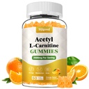 Acetyl L- Carnitine Tambahan, Natural Nutrition Suplemen untuk Boost Energy, Imunity, Vegan, Orange Flavor, 60 Count