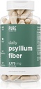Suplemen Daily Psyllium Husk Fiber oleh Pure for Men & Pure for Her 124; Regularitas Digetical & Gut Health Support 124; Soluble Fiber Powder, 2.175mg Per Serving 124; 150 Capsules
