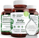 Natural Nutra Kelp Iodin Thyroid Supplement, Strengthens Immune System, and Regulates Metabolism, Vegan Sea Kelp, Non GMO, Atlantic Sourced Seawed Extract, 225 mcg, 100 tablet