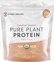 Global Healing Vegan Vanilla, Plant Based Protein Powder for Women, Organic, Meal Replacement (20 G Pelayan Protein)