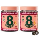 Super Greens Powder Gummy Superfood untuk Metabolism, Imunity & Focus, Digetical Health Enzymes, Organic: Chlorella, Spirulina, Aloe Vera, Peach Flavor, 100 Count