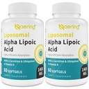 Lipomal Alpha Lipoic Acid 1400mg Softgels, ALA Tambahan dengan L- Carnitine 1000mg, Ubiquinol (Aktif CoQ10) 100mg dan Vitamin E 10mg, Alfa-Lipoic Acid untuk Antioxidants, Nerve, Energy 120 Softgeels