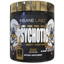 Emas Gila Labz Psychotic, Powder Pre Stimulant Tinggi, Energi Semprot Ekstrim, Pumps dan Endurance dengan Beta Alanine, DMAE Bitarkling, NO Booster (60 Servings, Grape)