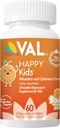 VAL Kids Magnesium 124; Calm + Focus Formula 124; 100mg Mg (Glycinate, Citrate, Tadrate) + B6, D3, C 124; Sugar- Free, Non-GMO 124; Fun Chewable Tablets 124; Orange Flavor 124; 60 Ct