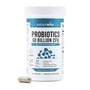 NaturreWise Progories 60 Milyar CFU - 17 Strains + Organic Pregities - Imune, Digetical & Gut Health Support for Women & Men - Vegetarian, Gluten- Free, Non-GMO - 60 Capsules [2- Bulan Supply]