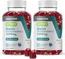 ViteyBiotinGummies for Hair, Skin, and Nails 100.000mcg - Sugar Free - Wird-