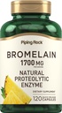 Tambahan Piping Rock Bromelain: 1700 mg 124; 120 Capsules 12.4; Pineapple Enzyme 126; Non-GMO, Gluten Free