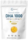 Omega 3 Minyak Ikan DHA Suplemen 1000mg dengan EPA 500mg, 200 Softgels - Lemon Flavored, Burpless (Mineic Coated); Deep Sea Fresh Fish, Wild Caught from Norwegia Waters 124; Mercury Free
