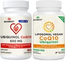 CoQ10 600mg 1PCS Bundle dengan 10000mg Lipomal CoQ10 Ubiquinol Suplemen 1PCS