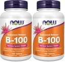 Suplemen SEKARANG, Vitamin B-100, Pelepasan Dilanjutkan, Produksi Energi *, Kesehatan Sistem Gugup *, 100 Tablet (Paket 2)