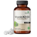 Futuregranity Vitamin K2 (MK7) dengan D3 Tambahan - Non- GMO Formula - 5000 IU Vitamin D3 & 90 mcg Vitamin K2 MK-7, 60 Vegetarian Capsules