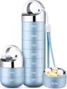 Zannaki Metal Travel Pill Organizer, Portable Waterproof Weekly Pill Box, Large Aluminum Alloy Pill Case Container, BPA Free 7 Day Daily Medical Organizer Holder for Vitamin, Fish Oil, Suplemen