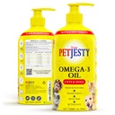 PetJesty Omega 3 Oil for Dogs & Cats 26.39oz - Omega 3 Skin & Coat Support-Liquid Food For Pets - Vegan pet + DHA for Joint Fungsi, Immune & Heart Health, Non Fish Oil Dog and Cat