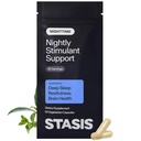 Stasis Nighttime - Calm and Sleep Capsules to Pair with Stimulant - Skullcap, Magnolia Bark, Magnesium for Sleep, and Astaxanthin Supplemen Relaksasi dan Dukungan Mood - 25