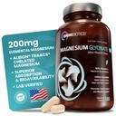 Tambahan OmniBiotics Magnesium Glycinate - dengan 100% Pure Albion TRAACS Bisglycinate Chelate untuk Tidur, Muscle, Nerve & Heart Health - 120 Vegan Capsules