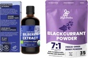 Powder Jungle Wild Bilberry Extract for Eyes USDA Organic 3.4oz Blackcurrant Powder Bundle Freeze Dry Black Currant Extract for Smoothies