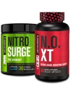 Jacked Factory Nitrospush Pre- Workout di Blue Raspberry & N.O. XT Nitric Oxide Booster untuk Pria & Perempuan