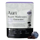 Auri Super Mushroom Chill Gummies - Aid Calming Alam & Stress Reduction Suplement for Dewasa w / Reishi Mushroom, Ashwagandha, L- Theanine - Unwind Mind Harmonize Your Day - 60 Calm Gummies