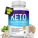 Toplux Keto Blocker Pills White Kidney Bean Extract - 1800 mg Natural Ketosis, Dukung Keto Diet, untuk Pria, 90 Capsules, Suplemen