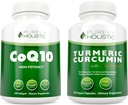 CoQ10 100mg + Organik Curcumin 700mg dengan Bioperine Black Pepper - 120 Softgels & 120 Capsules - 95% Curcuminoid - dibuat di USA