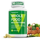 Vegan Whole Food Multivitamin with Iron, Daily Multivitamin for Men and Women, Methylated Multi Vitamin, B-Complex, Fruits & Vegetable, Enzymes, Omegas, Mushroom, Non-GMO, 90 Count