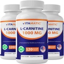 Vitamin L- Carnitine Fumarate 1000 mg - 120 Vegetable Capsules (3 Botol)