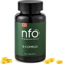NFO Vitamin B Kompleks [90 Tablet] Norwegia Natural Highlet-Dose Kompleks Multivitamin Grup B dalam Formulir Akses Mudah: B1, B2, B5, B6, B9, B12 untuk Pria dan Perempuan Dibuat di Norwegia