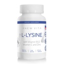 L-Lysine Tambahan dengan Vitamin B12 + C + Zinc untuk Lip, Mouth, dan Oral Tissule Kesehatan - Enhanced Wellness Dukungan - Non-GMO, Gluten-Free - Dibuat di USA - 60 Vegetable Capsules, 500mg