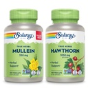 SOLARAY Mullein Leaf 330 mg dan Hawthorn Berry Capsules 1050 mg - Sooting Herbal Bundle untuk Overall Health dan Wellness - Vegan, Non-GMO, garansi 60-Day, Lab Verifikasi, 200 / 180 VexCaps