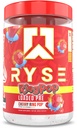 RYSE Loaded Pre Workout Powder - Ring Pop Cherry - Daily Pre- Workout for Men & Women with 325mg Caffeine, Beta Alanine, and Citruline for Pompa, Fokus, dan Energi - 30 Servings
