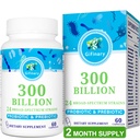 Produksi Perempuan & Pria - 300 Milyar CFU, 24 Strains Progities + 15 Organic Herbs Pregres for Digetical, Gut Health, Imune, Constipation, Diare & Whole- Body Health - 2 Bulan Suppply
