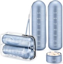 [2 Pack] Zannaki Metal Travel Pill Organizer, Portable Waterproof Weekly Pill Box, Kontainer Kasus Alloy Pill Large, BPA Free 7 Day Medicine Organizer Hoder for Vitamin, Suplemen
