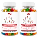 VITA GLOBE Kid Complete Multivitamin Gummies - with Vitamin A, C, D, E, B6 & B12 Ammune, Daily Imune, Growth & Wellness Dukung 124- Greatting Chewable Supplemen untuk Anak - 120 Count (Paket 2)