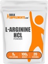 BulkSuplements.com L- Arginine HCl Powder - Nitric Oxide Suplement, Arginine Powder - Unflafeted & Gluten Free, 5g per Serving, 100g (3.5 oz) (Paket 1)
