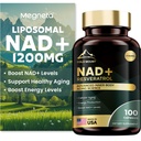 Lipomal NAD + Tambahan 1200mg dengan Trans Resveratrol - Boost NAD + Tingkat, Energi & Dukungan Penuaan - Vegan, 100 Softgels