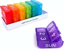 e- Pill 6 Kali Hari x 7 Hari Pekan Pill Organizer, Vitamin, dan Kotak Obat - Multicolor
