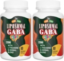 Liposal GABA dengan Suplemen L-Theanine 1200mg - Penyimpangan Absorpsi Tinggi GABA kompleks dengan Ashwagandha, Chamomile, Tart Cherry Herbal Suplemen untuk Pria dan Wanita, 120 Softgeels